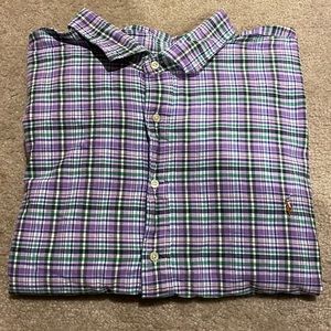 6XB Polo by Ralph Lauren Purple plaid long sleeved button up shirt